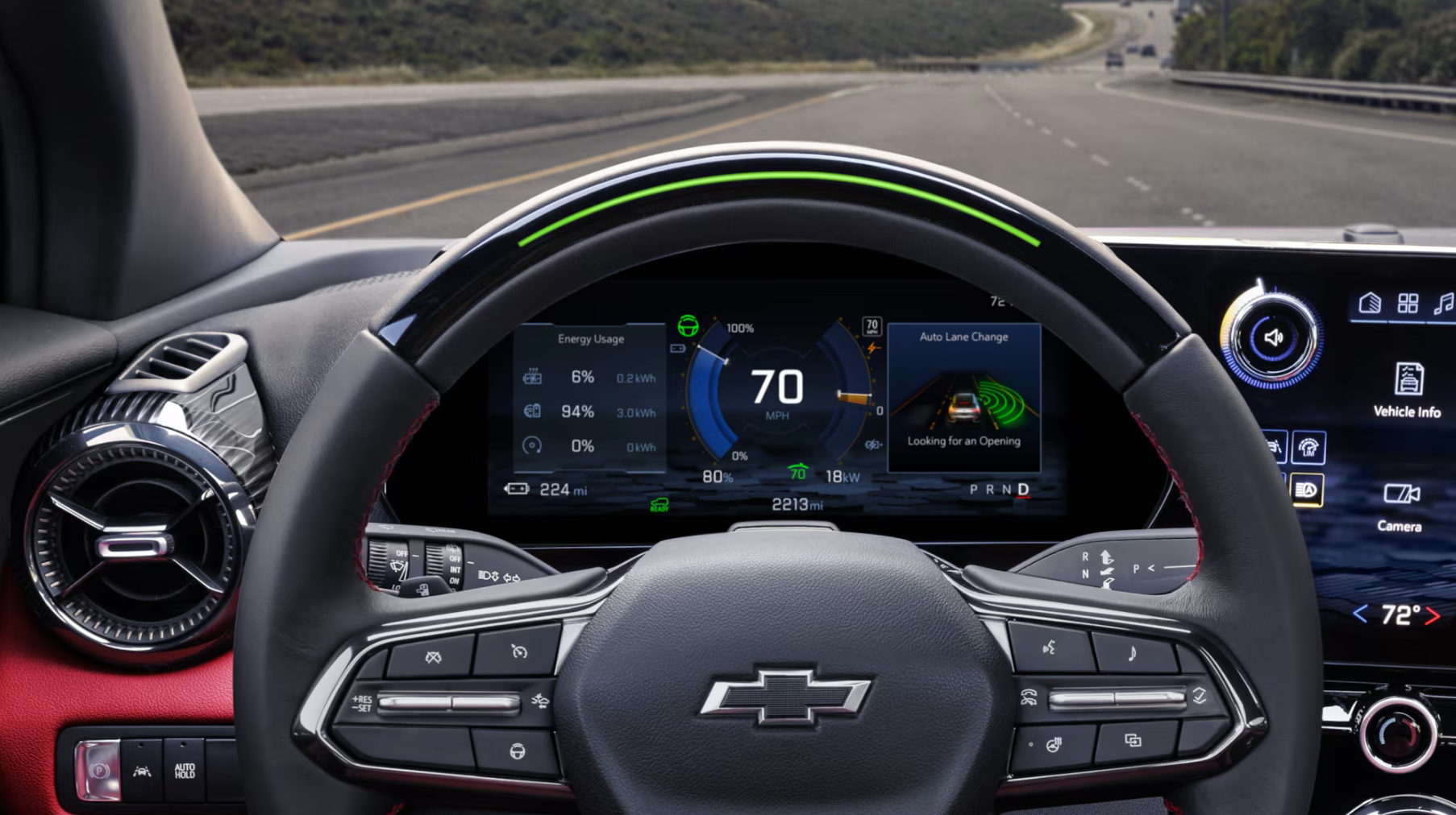 Digital information cluster of new 2026 Chevy Blazer EV near Burleson, TX